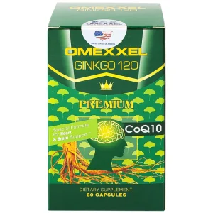 Viên uống Omexxel Ginkgo 120 Premium Omexxel hỗ trợ tốt cho não và tim mạch (60 viên)