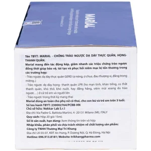 Marial Gel chống trào ngược dạ dày thực quản, bảo vệ, tái tạo và phục hồi niêm mạc họng (20 gói x 15ml)