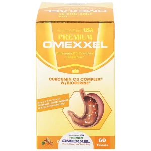 Viên uống Premium Omexxel Curcumin C3 Complex W/Bioperine hỗ trợ cải thiện tiêu hóa (60 viên)