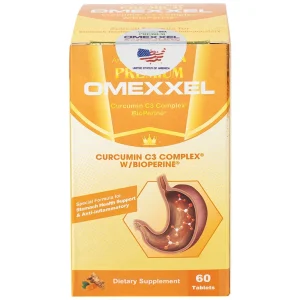 Viên uống Premium Omexxel Curcumin C3 Complex W/Bioperine hỗ trợ cải thiện tiêu hóa (60 viên)