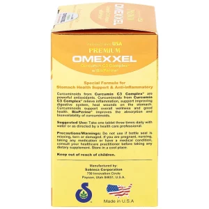 Viên uống Premium Omexxel Curcumin C3 Complex W/Bioperine hỗ trợ cải thiện tiêu hóa (60 viên)