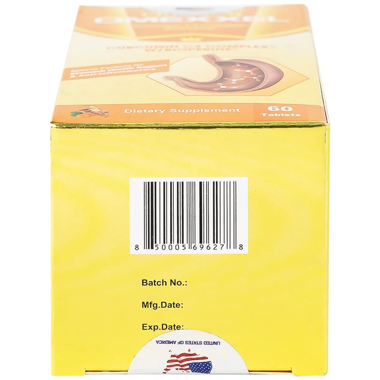 Viên uống Premium Omexxel Curcumin C3 Complex W/Bioperine hỗ trợ cải thiện tiêu hóa (60 viên)