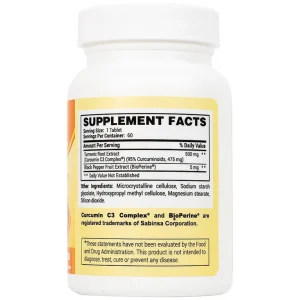 Viên uống Premium Omexxel Curcumin C3 Complex W/Bioperine hỗ trợ cải thiện tiêu hóa (60 viên)