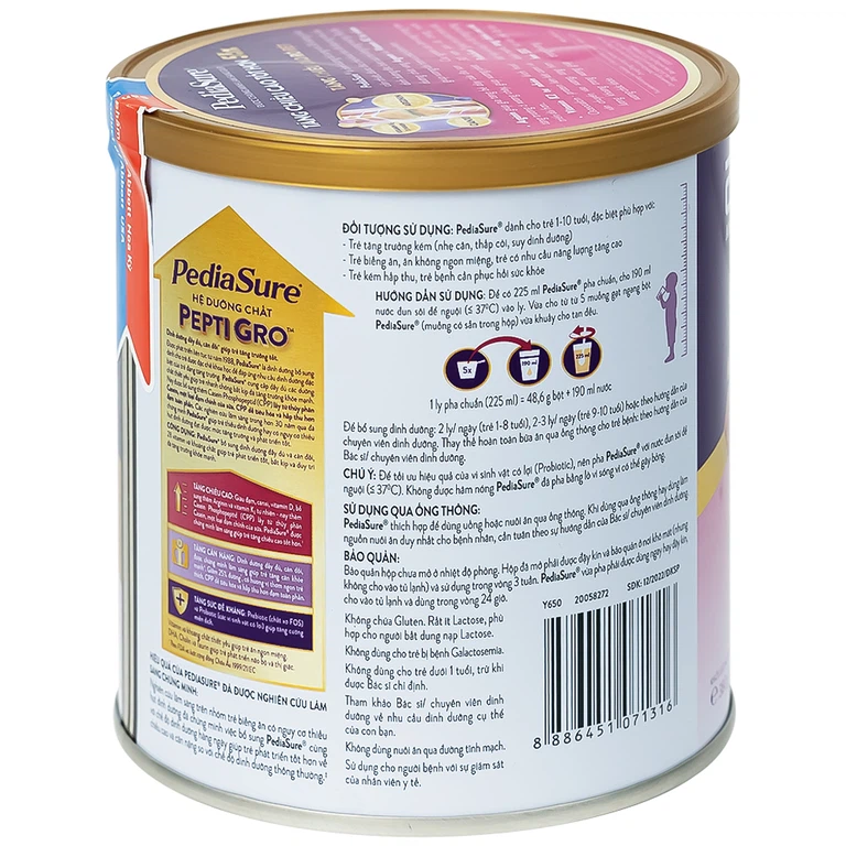 Sữa bột PediaSure 380g Abbott hương vani bổ sung dinh dưỡng cho bé từ 1-10 tuổi