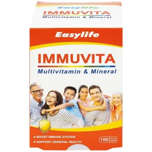 Viên uống Immuvita Easylife bổ sung vitamin và khoáng chất cho cơ thể, tăng sức khỏe (100 viên)