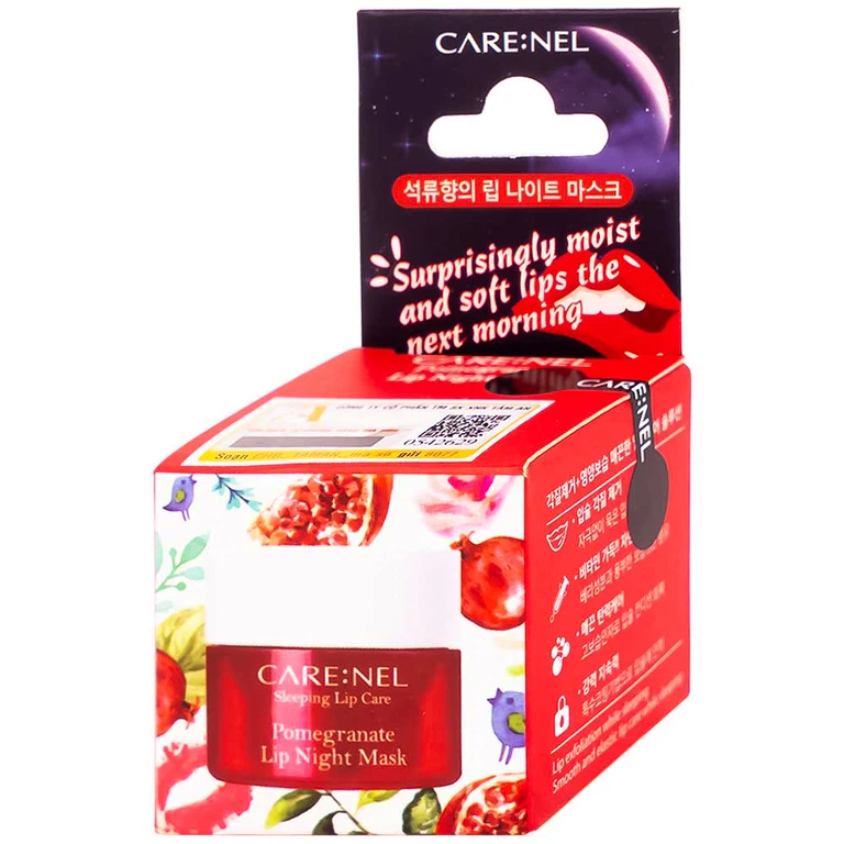 Mặt nạ ngủ môi Care:Nel Sleeping Lip Care Pomegranate hương lựu dưỡng ấm, mờ thâm môi, ngừa nứt nẻ môi (5g)