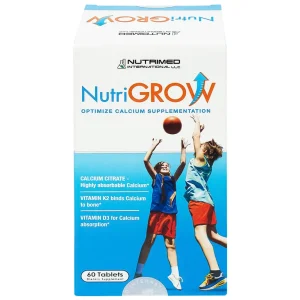 Viên uống NutriGrow Nutrimed bổ sung canxi, vitamin D3, vitamin K2, hấp thu canxi (60 viên)