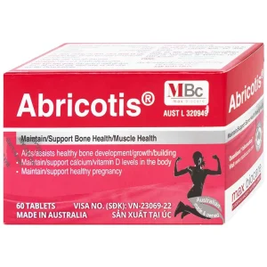 Thuốc Abricotis Probiotec hỗ trợ sức khỏe xương, cơ bắp, bổ sung canxi (6 vỉ x 10 viên)