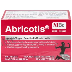 Thuốc Abricotis Probiotec hỗ trợ sức khỏe xương, cơ bắp, bổ sung canxi (6 vỉ x 10 viên)