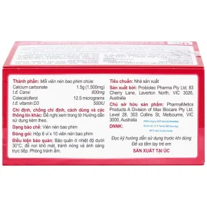 Thuốc Abricotis Probiotec hỗ trợ sức khỏe xương, cơ bắp, bổ sung canxi (6 vỉ x 10 viên)