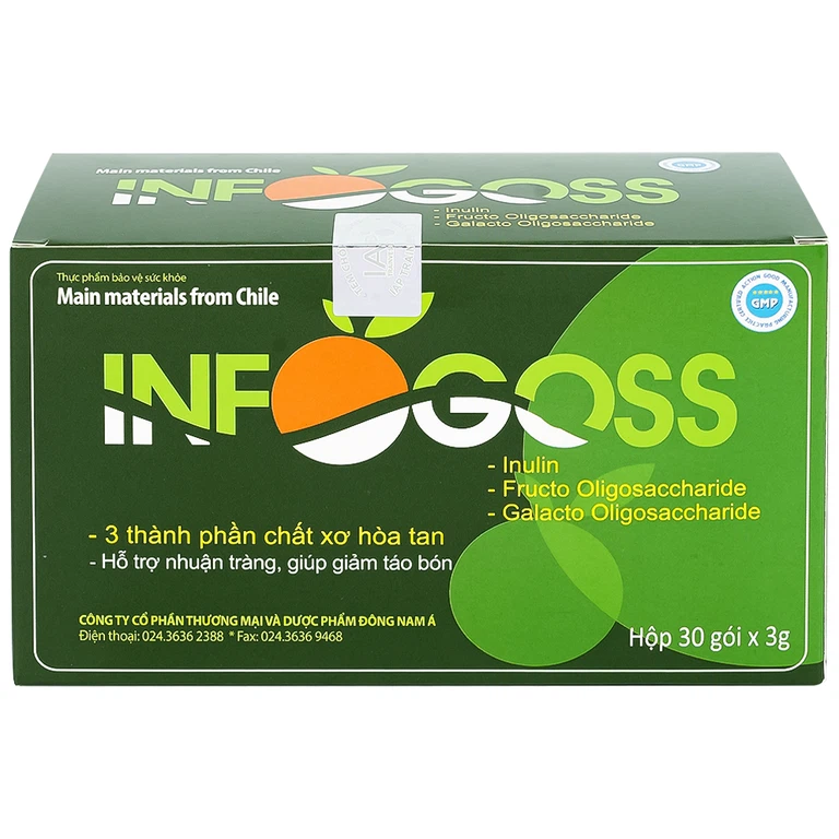 Bột hòa tan Infogoss 3g IAP chứa chất xơ hỗ trợ chống táo bón (30 gói)