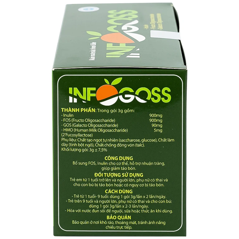 Bột hòa tan Infogoss 3g IAP chứa chất xơ hỗ trợ chống táo bón (30 gói)