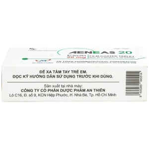 Thuốc Aeneas 20 An Thiên điều trị phù não, phòng và điều trị tụ máu (3 vỉ x 10 viên)