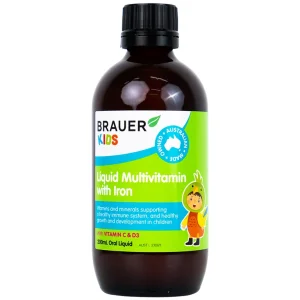 Siro Brauer Kids Liquid Multivitamin With Iron bổ sung vitamin và khoáng chất cho trẻ (200ml)