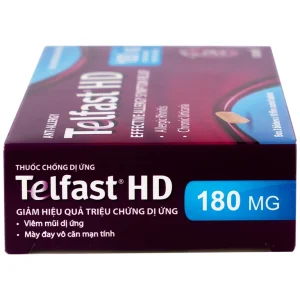 Thuốc chống dị ứng Telfast HD 180mg Sanofi giảm triệu chứng viêm mũi dị ứng, mày đay vô căn mạn tính (3 vỉ x 10 viên)