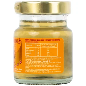 Nước yến sào cao cấp Nunest Kid Grow vị cam hỗ trợ phát triển hệ xương, tăng cường sức khỏe (6 lọ x 70ml)