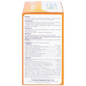 Viên uống Phariton TVPharma hỗ trỡ tăng cường sức khỏe, nâng cao sức đề kháng (12 vỉ x 5 viên)