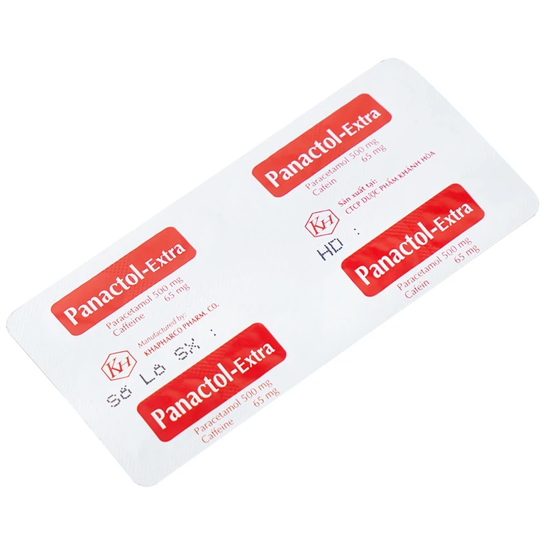 Viên nén Panactol Extra Khapharco hạ sốt, giảm đau (10 vỉ x 10 viên)