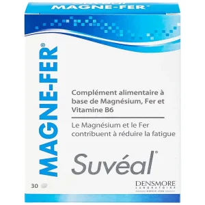 Viên uống Suvéal Magne-Fer Densmore bổ sung magie, vitamin B6 và sắt cho cơ thể (3 vỉ x 10 viên x 37g)