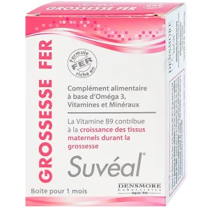 Viên uống Suvéal Grossesse Fer Densmore bổ sung Omega 3, DHA, Vitamin, khoáng chất (2 vỉ x 15 viên)