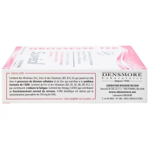 Viên uống Suvéal Grossesse Fer Densmore bổ sung Omega 3, DHA, Vitamin, khoáng chất (2 vỉ x 15 viên)