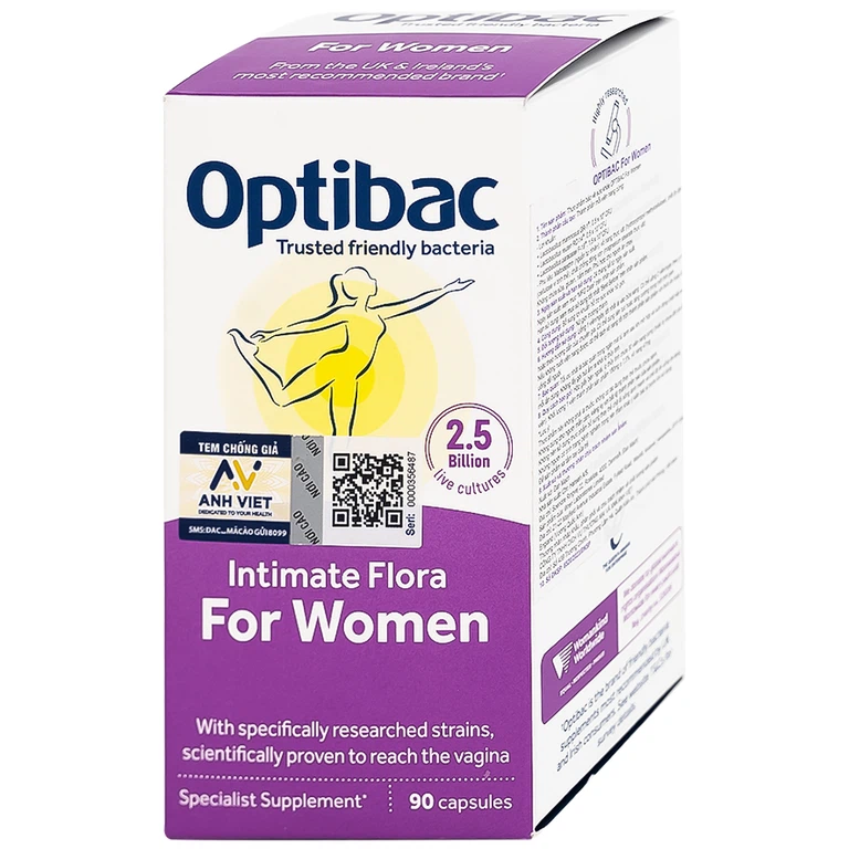 Viên uống Optibac For Women Optibac Probiotics bổ sung lợi khuẩn hỗ trợ sức khỏe nữ giới (90 viên)