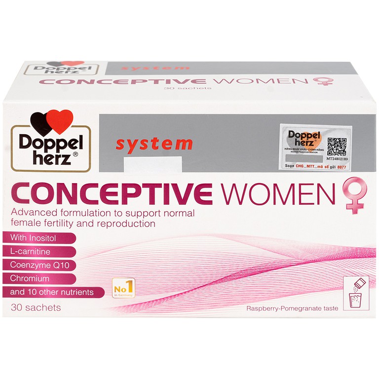 Doppelherz Conceptive Women 10g bổ sung vitamin và các vi chất dinh dưỡng (30 gói)