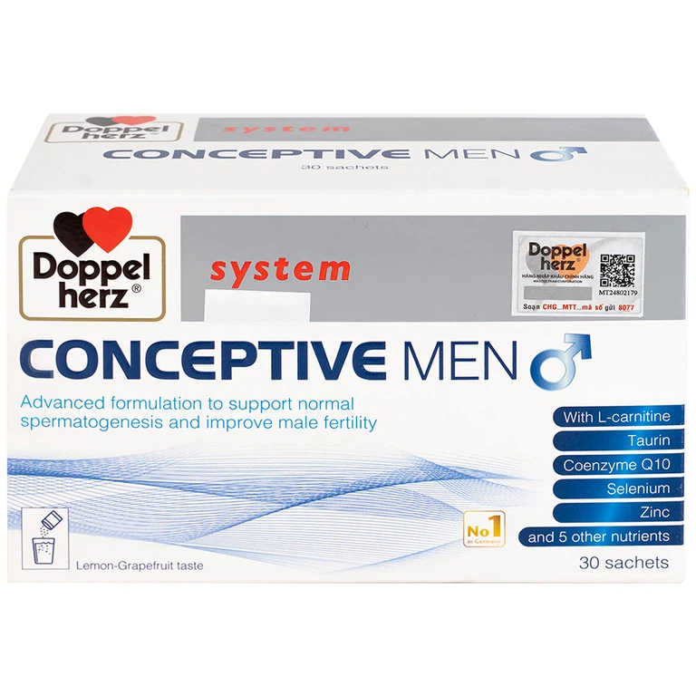 Doppelherz Conceptive Men 10g bổ sung vitamin và các vi chất dinh dưỡng hỗ trợ cải thiện sinh lý nam (30 gói)