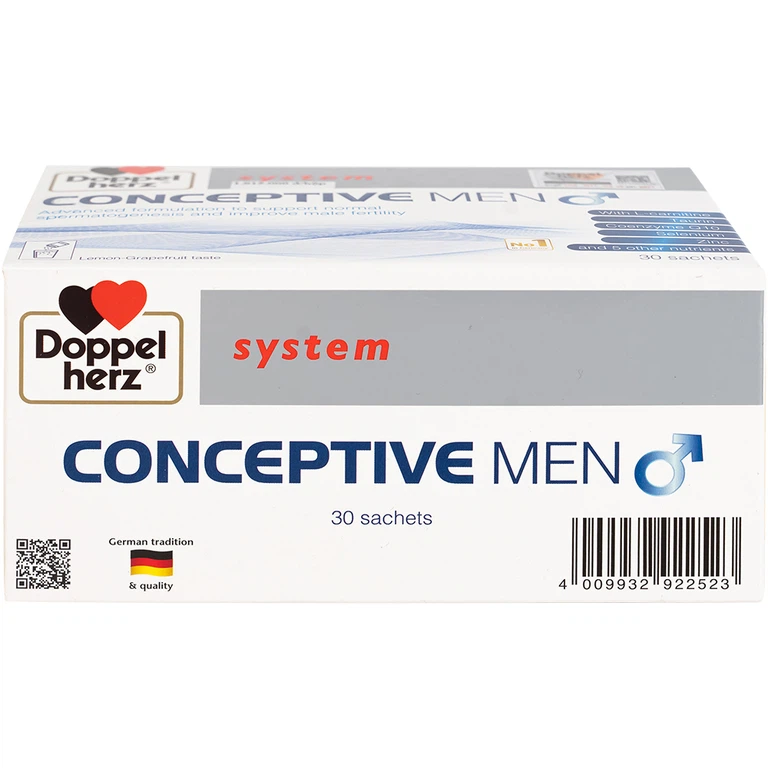 Doppelherz Conceptive Men 10g bổ sung vitamin và các vi chất dinh dưỡng hỗ trợ cải thiện sinh lý nam (30 gói)