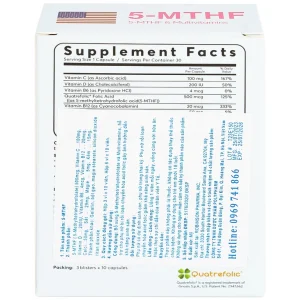 Viên uống 5-MTHF Robinson Pharma hỗ trợ cho phụ nữ bị rối loạn chuyển hóa acid folic (3 vỉ x 10 viên)