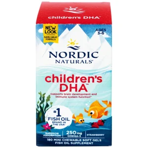 Viên nang mềm Nordic Naturals Children's DHA Strawberry Flavor tăng cường sức đề kháng, tốt cho não bộ (180 viên)