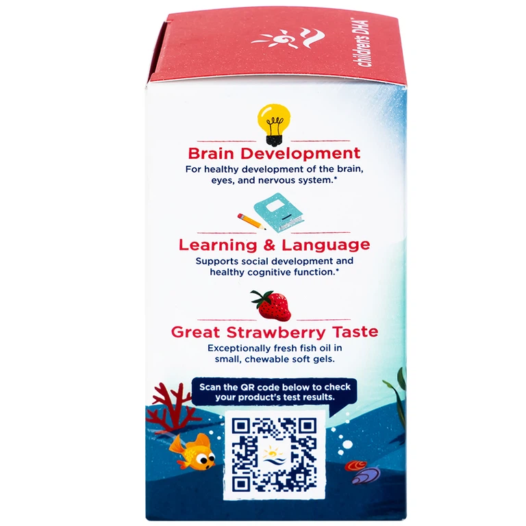 Viên nang mềm Nordic Naturals Children's DHA Strawberry Flavor tăng cường sức đề kháng, tốt cho não bộ (180 viên)