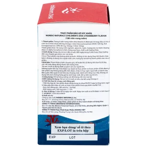 Viên nang mềm Nordic Naturals Children's DHA Strawberry Flavor tăng cường sức đề kháng, tốt cho não bộ (180 viên)