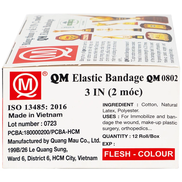 Băng thun 2 móc Minh Quang dùng để băng nén ép cầm máu, cố định khớp (12 cuộn)