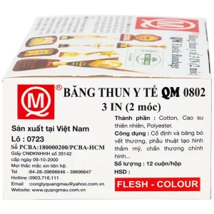 Băng thun 2 móc Minh Quang dùng để băng nén ép cầm máu, cố định khớp (12 cuộn)