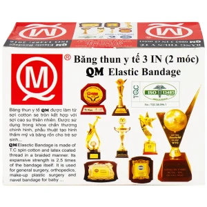 Băng thun 2 móc Minh Quang dùng để băng nén ép cầm máu, cố định khớp (12 cuộn)