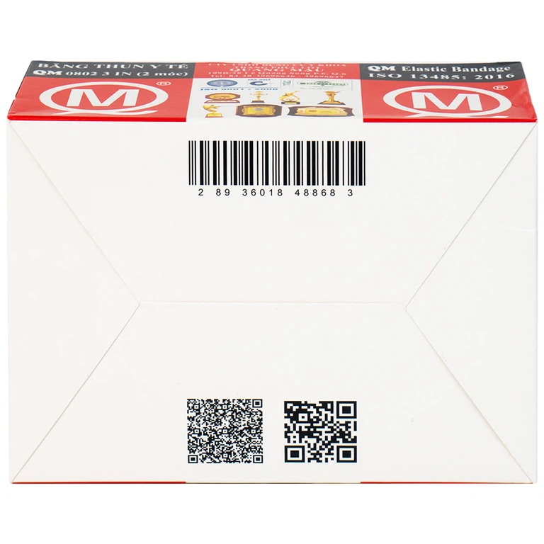 Băng thun 2 móc Minh Quang dùng để băng nén ép cầm máu, cố định khớp (12 cuộn)