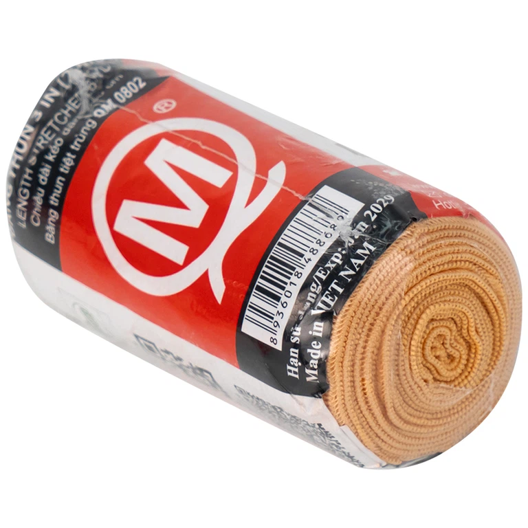 Băng thun 2 móc Minh Quang dùng để băng nén ép cầm máu, cố định khớp (12 cuộn)