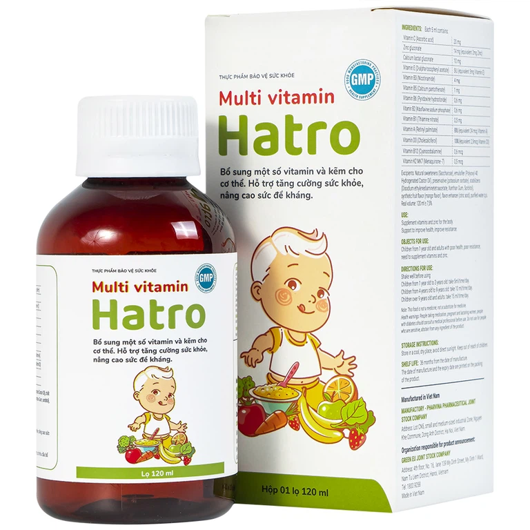 Siro Multi Vitamin Hatro hỗ trợ tăng cường sức khỏe, nâng cao sức đề kháng (120ml)