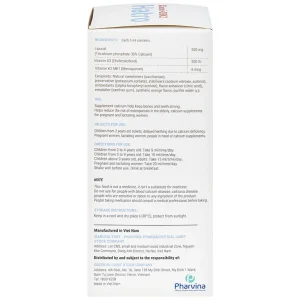 Siro Canxi + D3K2 Hatro bổ sung canxi giúp xương, răng chắc khỏe (120ml)