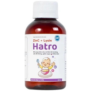 Siro ZinC + Lysin Hatro bổ sung kẽm, hỗ trợ tăng sức đề kháng cho trẻ (120ml)