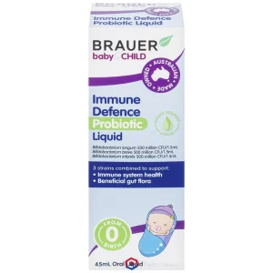 Siro Immune Defence Probiotic Liquid Brauer giúp tăng cường sức đề kháng và tốt cho đường ruột (45ml)