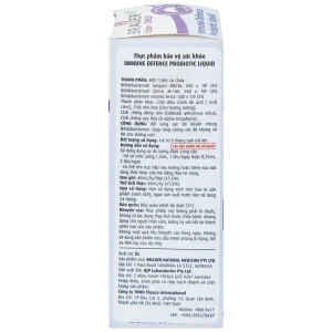Siro Immune Defence Probiotic Liquid Brauer giúp tăng cường sức đề kháng và tốt cho đường ruột (45ml)