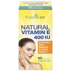 Thực phẩm bảo vệ sức khỏe Natural Vitamin E 400 IU giúp cải thiện sức khỏe da và phục hồi da (60 viên)