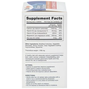 Viên uống Bone Builder Drlife bổ sung canxi và vitamin cho xương (60 viên)