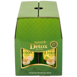 Nước Yến Sào Cao Cấp Nunest Detox hạt chia bổ dưỡng, sáng da (6 Chai x 185ml)