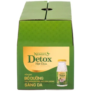 Nước Yến Sào Cao Cấp Nunest Detox hạt chia bổ dưỡng, sáng da (6 Chai x 185ml)