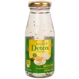 Nước Yến Sào Cao Cấp Nunest Detox hạt chia bổ dưỡng, sáng da (6 Chai x 185ml)