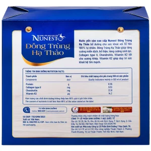 Nước Yến Sào Cao Cấp Đông Trùng Hạ Thảo 15% bổ thận, chắc xương, bổ dưỡng sức khỏe (6 Lọ x 70ml)