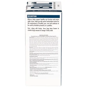 Viên uống Bilberry 10g Plus Soft Gel Capsules hỗ trợ tăng cường thị lực, chống oxy hóa (60 viên)